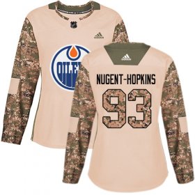 Wholesale Cheap Adidas Oilers #93 Ryan Nugent-Hopkins Camo Authentic 2017 Veterans Day Women\'s Stitched NHL Jersey