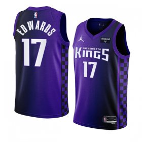 Men\'s Sacramento Kings #17 Kessler Edwards Purple 2023-24 Statement Edition Swingman Stitched Jersey