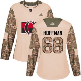 Wholesale Cheap Adidas Senators #68 Mike Hoffman Camo Authentic 2017 Veterans Day Women\'s Stitched NHL Jersey