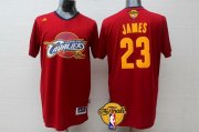 Wholesale Cheap Men's Cleveland Cavaliers #23 LeBron James 2017 The NBA Finals Patch Red Short-Sleeved Jersey