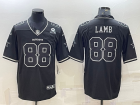 Wholesale Cheap Men\'s Dallas Cowboys #88 CeeDee Lamb Black With 1960 Patch Limited Stitched Football Jersey