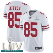 Wholesale Cheap Nike 49ers #85 George Kittle White Super Bowl LIV 2020 Youth Stitched NFL Vapor Untouchable Limited Jersey