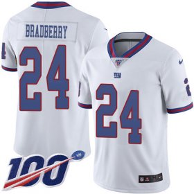 Wholesale Cheap Nike Giants #24 James Bradberry White Men\'s Stitched NFL Limited Rush 100th Season Jersey