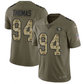 Wholesale Cheap Nike 49ers #94 Solomon Thomas Olive/Camo Men\'s Stitched NFL Limited 2017 Salute To Service Jersey