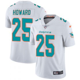 Wholesale Cheap Nike Dolphins #25 Xavien Howard White Men\'s Stitched NFL Vapor Untouchable Limited Jersey