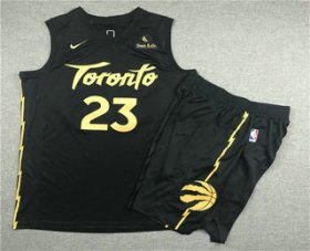 Wholesale Cheap Men\'s Toronto Raptors #23 Fred VanVleet Black 2020 Nike City Edition Swingman Jersey With Shorts