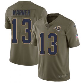 Wholesale Cheap Nike Rams #13 Kurt Warner Olive Men\'s Stitched NFL Limited 2017 Salute to Service Jersey