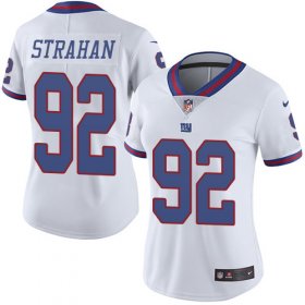 Wholesale Cheap Nike Giants #92 Michael Strahan White Women\'s Stitched NFL Limited Rush Jersey