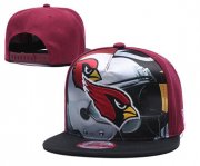 Wholesale Cheap Arizona Cardinals Team Logo Red Black Adjustable Leather Hat TX