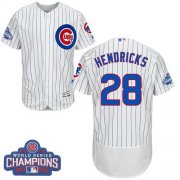 Wholesale Cheap Cubs #28 Kyle Hendricks White Flexbase Authentic Collection 2016 World Series Champions Stitched MLB Jersey