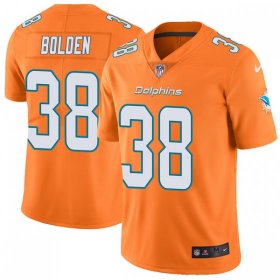 Wholesale Cheap Nike Dolphins #38 Brandon Bolden Orange Men\'s Stitched NFL Limited Rush Jersey