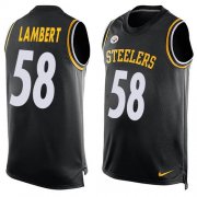 Wholesale Cheap Nike Steelers #58 Jack Lambert Black Team Color Men's Stitched NFL Limited Tank Top Jersey
