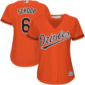 Wholesale Cheap Orioles #6 Jonathan Schoop Orange Alternate Women\'s Stitched MLB Jersey
