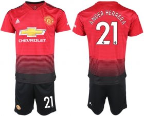 Wholesale Cheap Manchester United #21 Ander Herrera Red Home Soccer Club Jersey