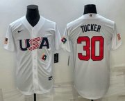 Cheap Men's USA Baseball #30 Kyle Tucker 2023 White World Baseball Classic Stitched Jersey