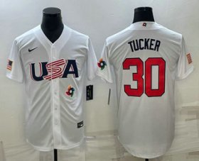 Cheap Men\'s USA Baseball #30 Kyle Tucker 2023 White World Baseball Classic Stitched Jersey