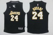 Wholesale Cheap Men's Los Angeles Lakers #24 Kobe Bryant Black With White Stitched NBA Adidas Revolution 30 Swingman Jersey