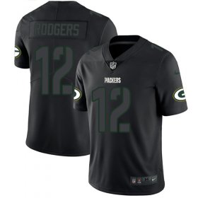 Wholesale Cheap Nike Packers #12 Aaron Rodgers Black Men\'s Stitched NFL Limited Rush Impact Jersey