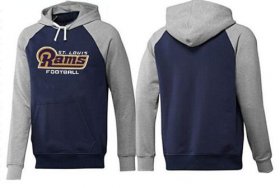 Wholesale Cheap Los Angeles Rams English Version Pullover Hoodie Dark Blue & Grey