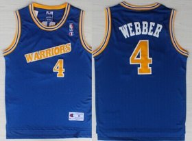 Wholesale Cheap Golden State Warriors #4 Chris Webber 1988-89 Blue Swingman Throwback Jersey