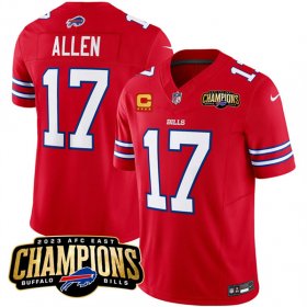Cheap Men\'s Buffalo Bills #17 Josh Allen Red 2023 F.U.S.E. AFC East Champions With 4-star C Ptach Football Stitched Jersey
