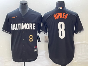 Wholesale Cheap Men's Baltimore Orioles #8 Cal Ripken Jr Number Black 2023 City Connect Cool Base Stitched Jersey