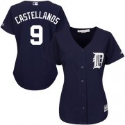 Wholesale Cheap Tigers #9 Nick Castellanos Navy Blue Alternate Women's Stitched MLB Jersey