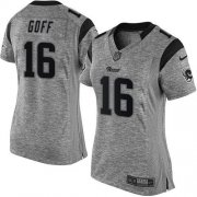 Wholesale Cheap Nike Rams #16 Jared Goff Gray Women's Stitched NFL Limited Gridiron Gray Jersey