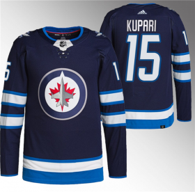 Wholesale Cheap Men\'s Winnipeg Jets #15 Rasmus Kupari Navy Stitched Jersey