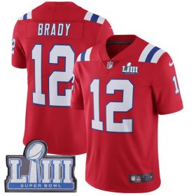 Wholesale Cheap Nike Patriots #12 Tom Brady Red Alternate Super Bowl LIII Bound Men\'s Stitched NFL Vapor Untouchable Limited Jersey