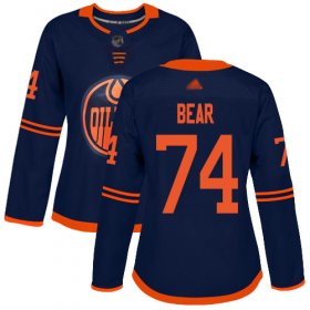 Wholesale Cheap Adidas Oilers #74 Ethan Bear Navy Alternate Authentic Women\'s Stitched NHL Jersey