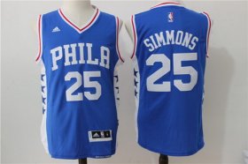 Wholesale Cheap Men\'s Philadelphia 76ers #25 Ben Simmons Blue Revolution 30 Swingman Basketball Jersey