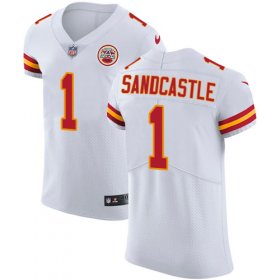 Wholesale Cheap Nike Chiefs #1 Leon Sandcastle White Men\'s Stitched NFL Vapor Untouchable Elite Jersey