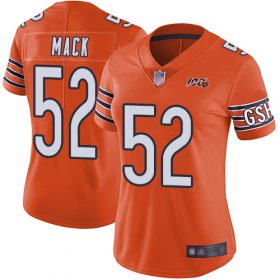 Wholesale Cheap Nike Bears #52 Khalil Mack Orange Women\'s Stitched NFL Limited Rush 100th Season Jersey