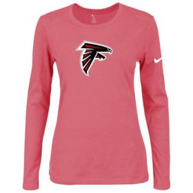 Wholesale Cheap Women\'s Nike Atlanta Falcons Of The City Long Sleeve Tri-Blend NFL T-Shirt Pink