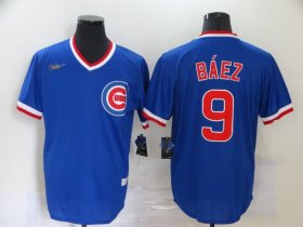 Wholesale Cheap Men\'s Chicago Cubs #9 Javier Baez Blue Pullover Cooperstown Collection Stitched MLB Nike Jersey