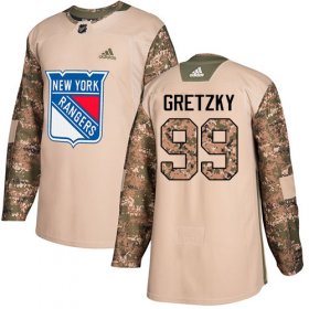 Wholesale Cheap Adidas Rangers #99 Wayne Gretzky Camo Authentic 2017 Veterans Day Stitched NHL Jersey