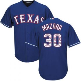 Wholesale Cheap Rangers #30 Nomar Mazara Blue Team Logo Fashion Stitched MLB Jersey