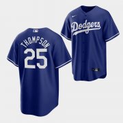 Cheap Men's Los Angeles Dodgers #25 Trayce Thompson Blue Cool Base Stitched Baseball Jersey