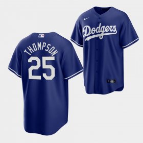 Cheap Men\'s Los Angeles Dodgers #25 Trayce Thompson Blue Cool Base Stitched Baseball Jersey