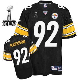 Wholesale Cheap Steelers #92 James Harrison Black Super Bowl XLV Stitched NFL Jersey