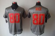 Wholesale Cheap Nike 49ers #80 Jerry Rice Grey Shadow Men's Stitched NFL Elite Jersey