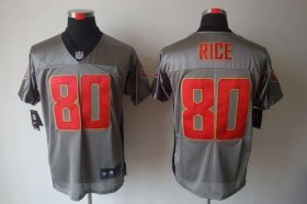 Wholesale Cheap Nike 49ers #80 Jerry Rice Grey Shadow Men\'s Stitched NFL Elite Jersey