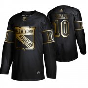 Wholesale Cheap Adidas Rangers #10 Artemi Panarin Men's 2019 Black Golden Edition Authentic Stitched NHL Jersey