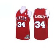 Wholesale Cheap Philadelphia 76ers #34 Charles Barkley Red Swingman Throwback Jersey