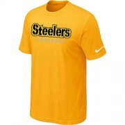 Wholesale Cheap Nike Pittsburgh Steelers Sideline Legend Authentic Font Dri-FIT NFL T-Shirt Yellow