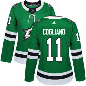 Cheap Adidas Stars #11 Andrew Cogliano Green Home Authentic Women\'s Stitched NHL Jersey
