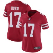 Wholesale Cheap Nike 49ers #17 Jalen Hurd Red Team Color Women's Stitched NFL Vapor Untouchable Limited Jersey