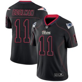 Wholesale Cheap Nike Patriots #11 Julian Edelman Lights Out Black Men\'s Stitched NFL Limited Rush Jersey