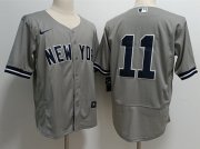 Wholesale Cheap Men's New York Yankees #11 Anthony Volpe Grey Stitched Flex Base Nike Jersey